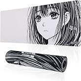 DOTTICO Anime Mouse Pad, Large Gaming Desk Mat, Manga Japanese Style Extended Mousepad with Non-Slip Rubber Base, Stitched Edges, Waterproof Surface, Smooth Tracking for Office & Home 31.5x11.8 in