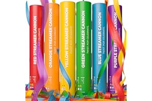 6 Pack Streamer Cannon Confetti Poppers | Biodegradable Rainbow Pack | TUR Party Supplies | Launches Up to 25ft | Giant (12 in) | Party Poppers for Graduation, Birthdays, Weddings & Other Celebrations