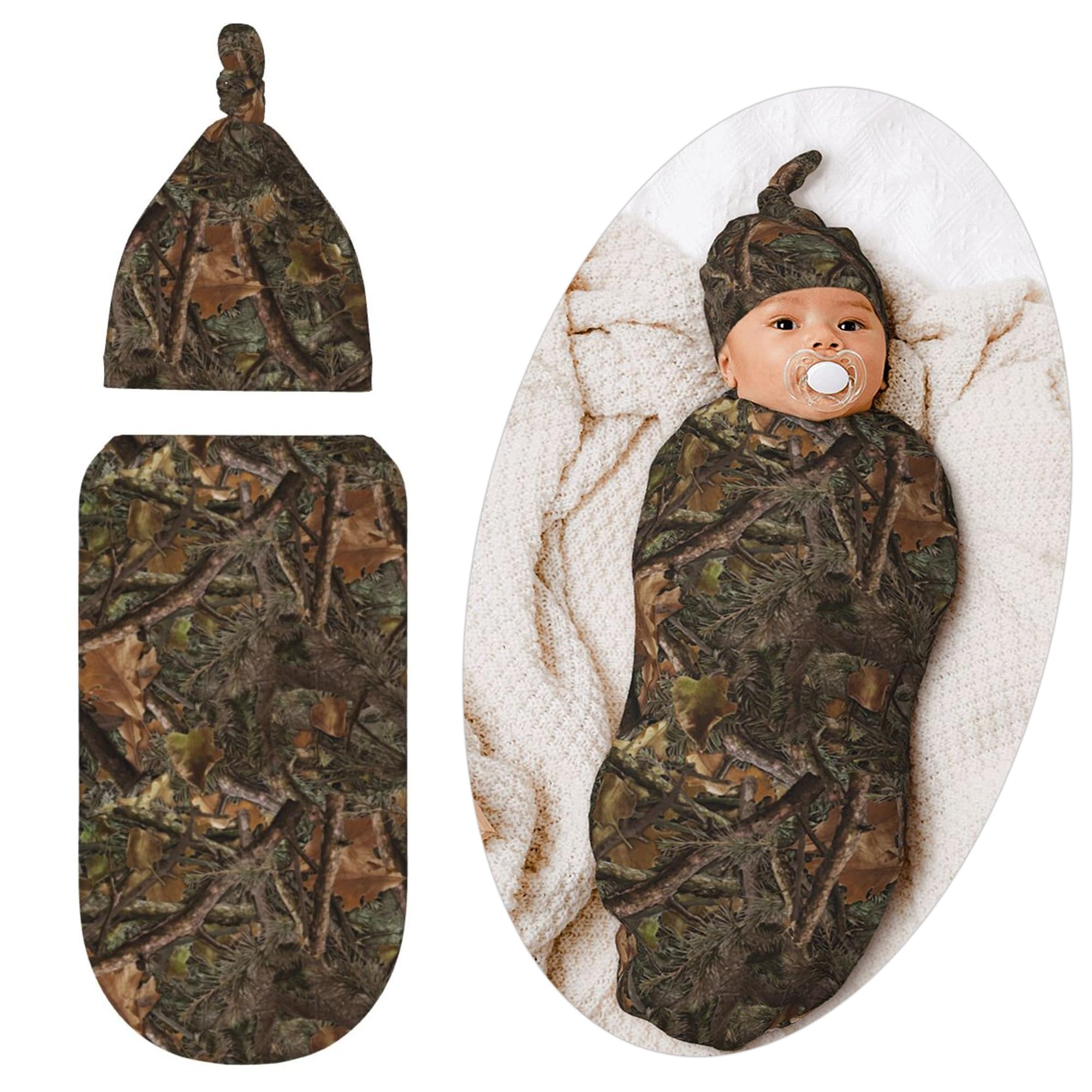 Photo 1 of Camo Swaddle Blanket Soft Sleeping Bag, Swaddling Sacks for Newborn Baby Unisex Camo Baby Stuff
