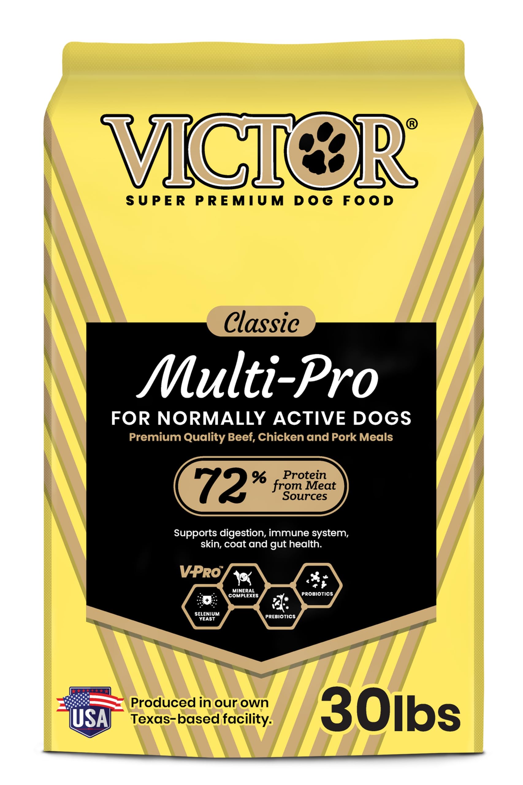VICTOR Super Premium Dog Food – Multi-Pro Dry Canine Food – Gluten Free Dog Kibble with Beef, Chicken and Pork Protein for Normally Active Dogs – All Breeds and All Life Stages, 30 lb Image VICTOR Super Premium Dog Food – Multi-Pro Dry Canine Food – Gluten Free Dog Kibble with Beef, Chicken and Pork Protein for Normally Active Dogs – All Breeds and All Life Stages, 30 lb Image