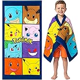 Pokemon Beach Towel for Kids Pikachu Gengar Cotton Quick Dry Bath Towel for Travel Swimming Shower Beach Pool Anime Gifts for Kids 28 x 55 Inch Holiday Essentials