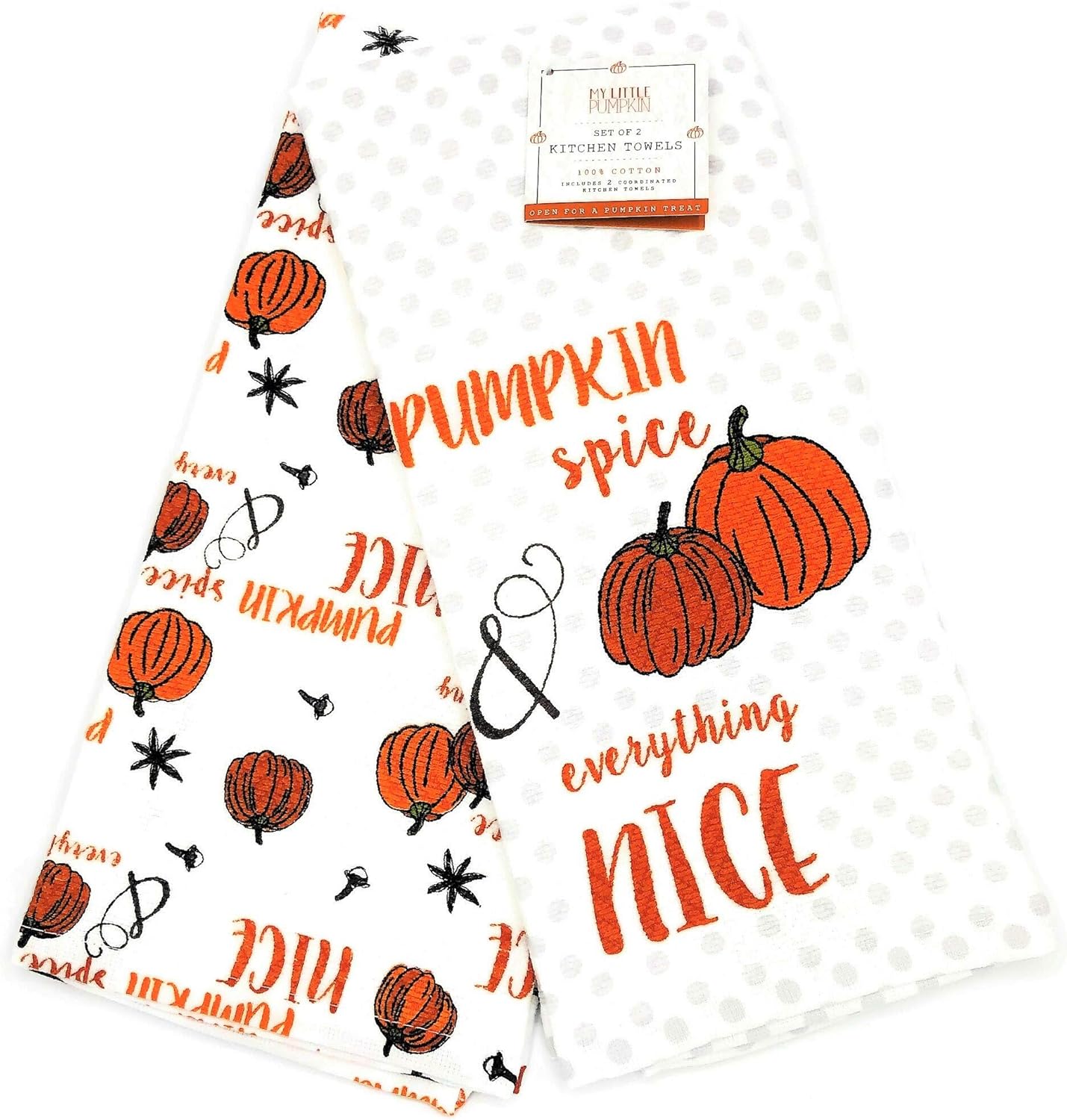 Amazon Com Pumpkin Spice Everything Nice Set Of 2 Kitchen