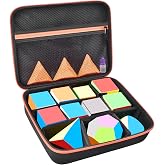 Grapsa Adjustable Speed Cube Storage Case for GAN for Rubik's Puzzle Cubes | for D-FantiX Cube, Hard EVA Shell, Removable Dividers, Mesh Pocket for Stands/Tools, School Travel Home Use, Black, Box Only