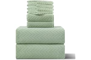 Ferdilan 8 Pack Green Bath Towel Set, 2 Extra Large Bath Towel Sheets, 2 Hand Towels and 4 Washcloths Ultra Soft and Absorbent Chair Towels for Bathroom, Quick Dry Towel for Home Hotel