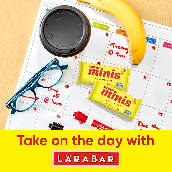 LARABAR MINIS LEMON BAR FRUIT AND NUT BARS, GLUTEN FREE AND VEGAN, 15.6 OZ, 20 CT