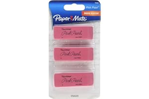 Paper Mate Pink Pearl Erasers, Medium, 3 Count