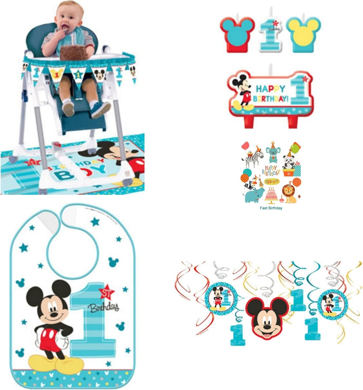 Amazon Com 1st Birthday Mickey Mouse Birthday Party Decorations