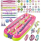 Friendship Girls Bracelet Making Kit - DIY Bracelet Kits Kids Toys Girls Gifts Ideas Ages 6 7 8 9 10 11 12 Year Old Birthday Present for Teen Girl Arts and Crafts String Maker Tool Travel Activity Set