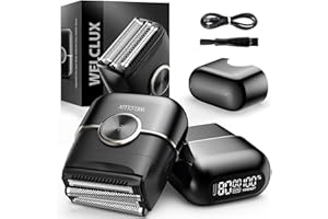 WELCLUX Electric Foil Shavers for Men: Mini Electric Razor with 4 Floating Blades & Big LED Display - Foil Shaver for Men with 2 Gears Adjustable - Face Shaver with IPX7 Waterproof,USB Type C