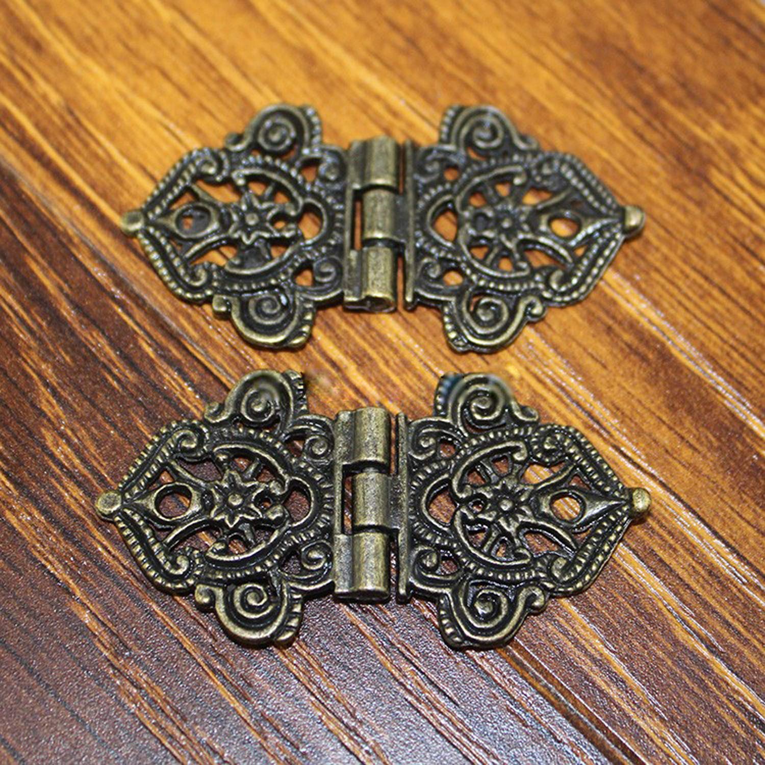 24 2 paquetes RAING 54 mm antigua impresión zinc aleación bisagra