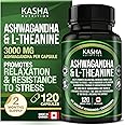 Ashwagandha Supplement 3000 mg and L-theanine 100 mg Per Capsule | High Potency 10:1 Extract, Expert Formulated | Resistance 