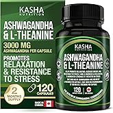 Ashwagandha Supplement 3000 mg and L-theanine 100 mg Per Capsule | High Potency 10:1 Extract, Expert Formulated | Resistance 