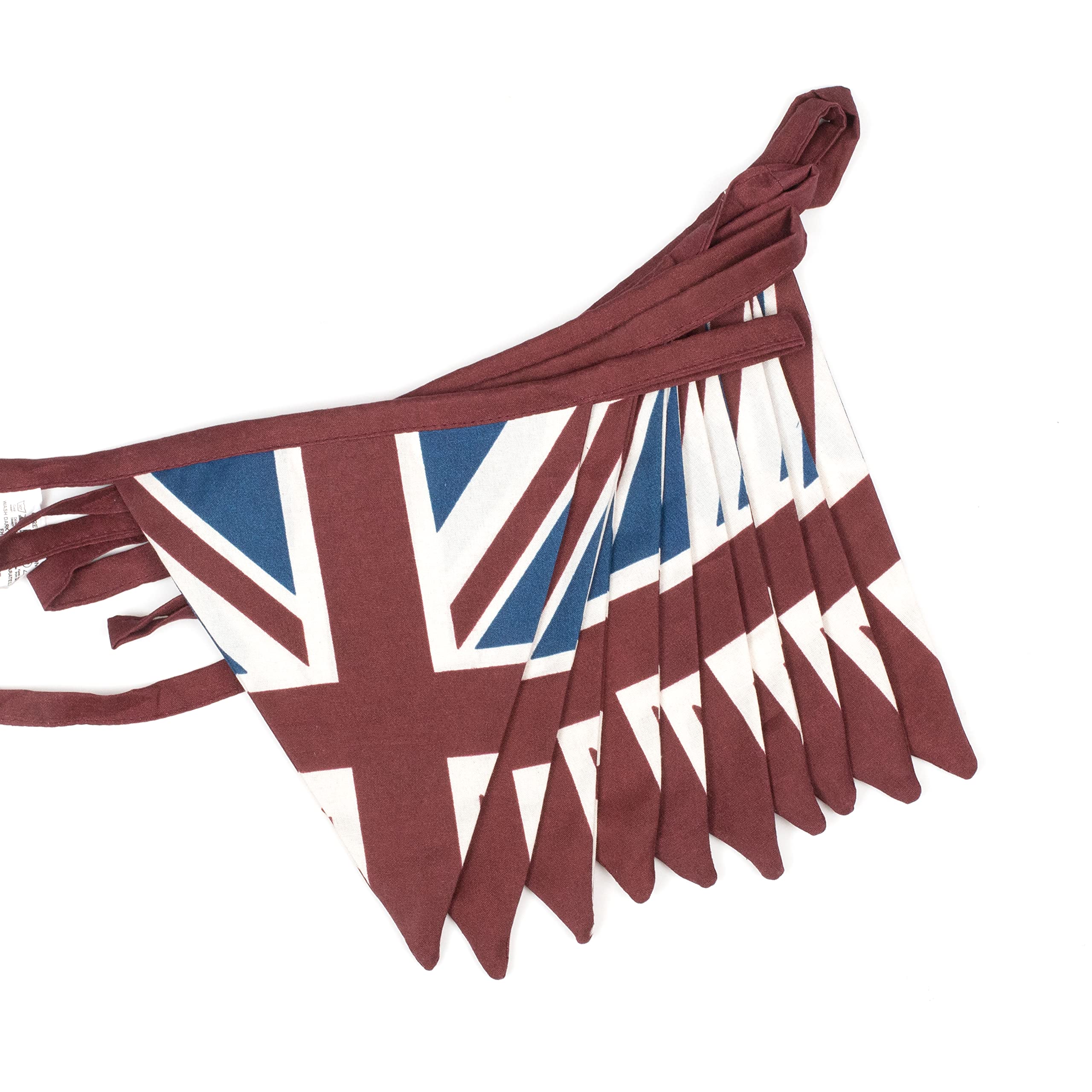 EHC 100% Cotton Double Sided Vintage Style Union Jack Festival Bunting - 5 Meters Approx