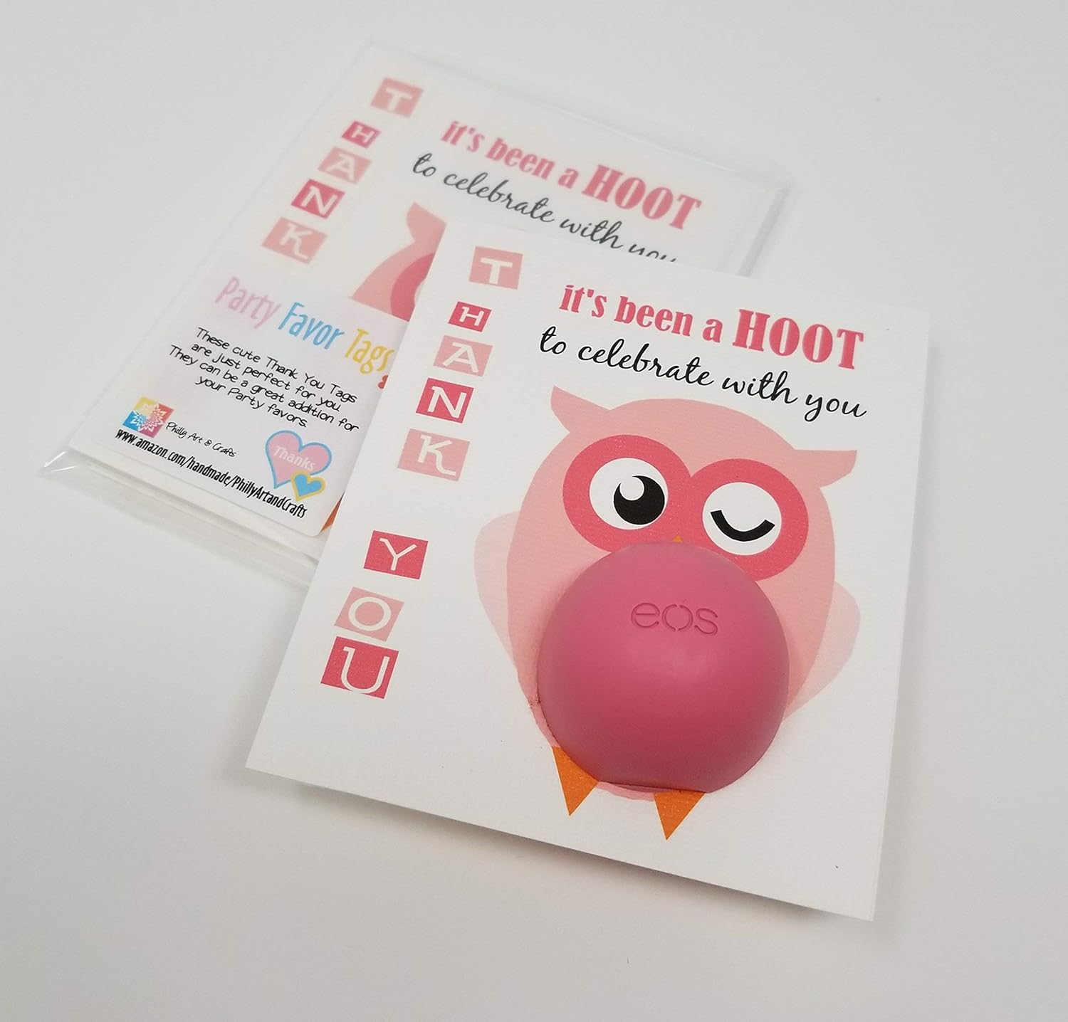 Set Of 20 Girl Baby Showertags Eos Lip Balm Holder Tags Owl Baby
