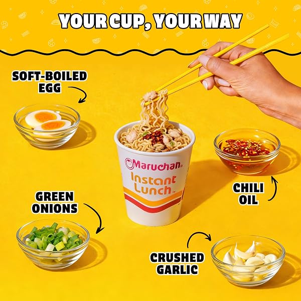 MARUCHAN INSTANT LUNCH RAMEN NOODLES, HOT & SPICY CHICKEN FLAVOR – JAPANESE-STYLE INSTANT NOODLE SOUP, EASY MEAL READY IN 3 MINUTES – 2.25 OZ. (12 PACK)