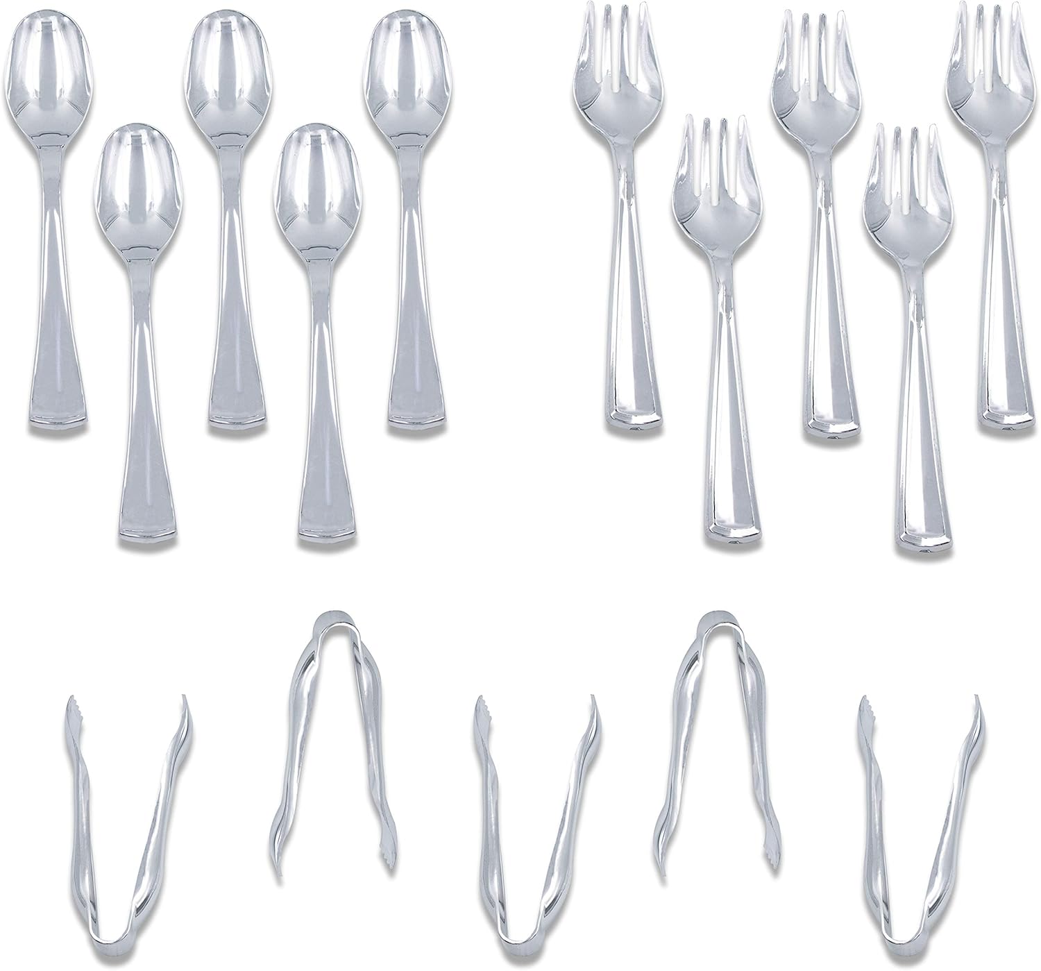 Plastic Serving Utensils Silver Disposable Catering