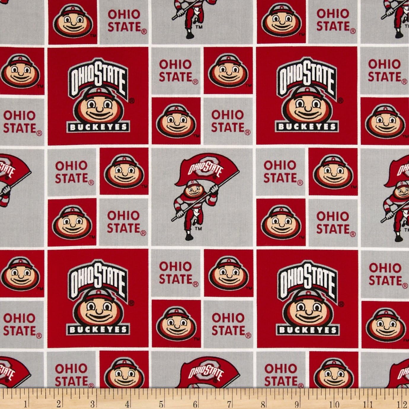 Collegiate Cotton Broadcloth Ohio State University Fabric