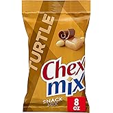 Chex Mix Turtle Snack Mix, 8 oz | Corn, Caramel &amp; Cocoa Chex, Pretzels, Caramel Popcorn, Chocolatey Pieces, Peanuts, 50% Less Fat than Potato Chips