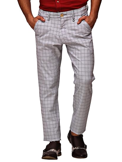 checked chino trousers