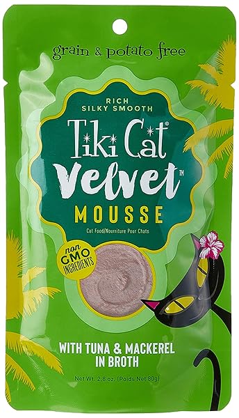 TIKI CAT VELVET MOUSSE POUCH TUNA AND MACKEREL...
