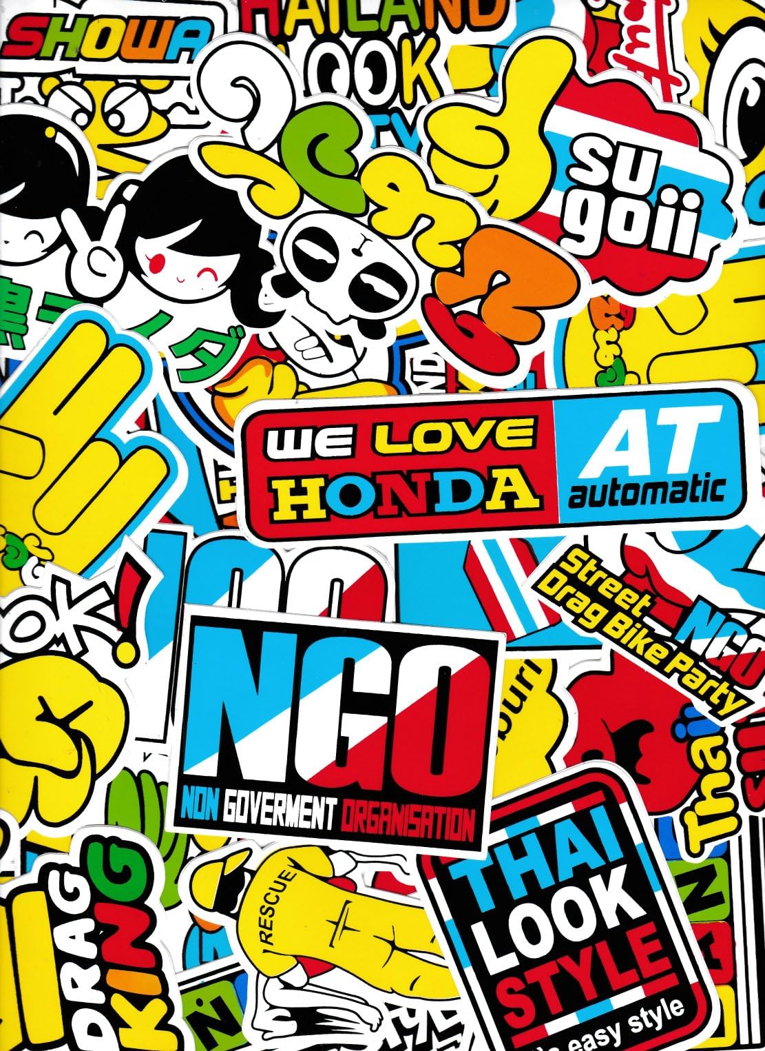 [8pcs Random] Over 100.000 Different Vinyl Stickers : Music Skate Game Sports Brand Logo Soccer Movie Animation Cartoon Art Sign Etc