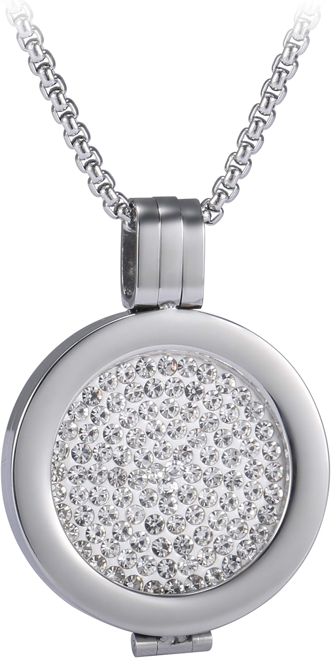 U Deserved Jewelry U&D Women's Necklace with Interchangeable Coin 25mm and Stainless Steel 65cm Chain Coin Set