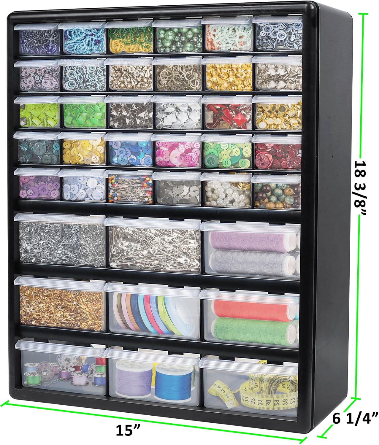 Greenpro 3309 Wall Mount Hardware and Craft Storage Cabinet Drawer Organizer - - 
