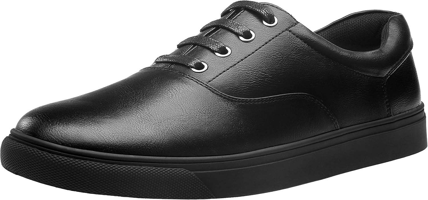 VOSTEY Men's Black Casual Shoes for Men Fashion Snearkers Breathable Skate Shoes (8,Walking