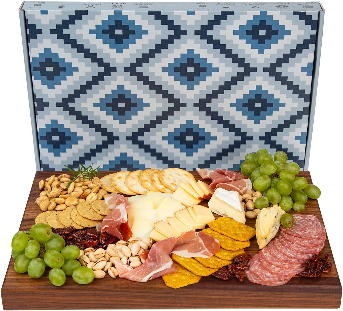 Walnut Butcher Block Wooden Cutting Board and Charcuterie Board with Juice Groove by Kurouto - Made in the USA - Reversible- 17 x 11 x 1.5