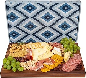 Walnut Butcher Block Wooden Cutting Board and Charcuterie Board with Juice Groove by Kurouto - Made in the USA - Reversible- 17 x 11 x 1.5