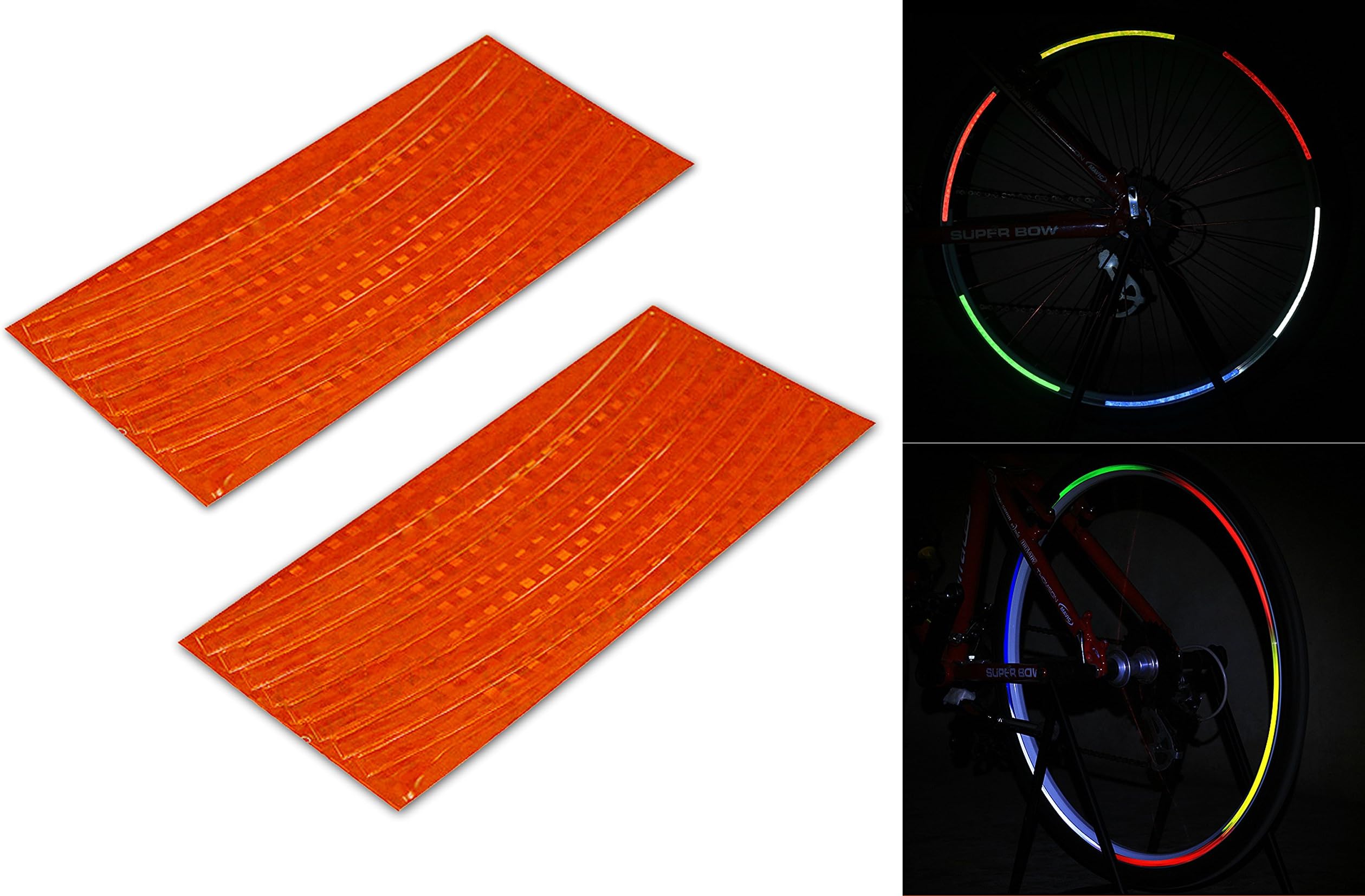 8mm Orange Reflective Wheel Stripes Bike Car Rim Sticker