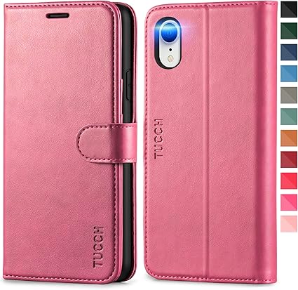 Amazon Co Jp Tucch Iphone Xr ケース 手帳型 Iphone Xr カバー 高級合皮 耐衝撃 Tpu カード収納 ワイヤレス充電対応 Rfidブロッキング マグネット式 スタンド機能 人気 おしゃれ アイフォン Xr 手帳型ケース 永久保証 ホットピンク 家電 カメラ