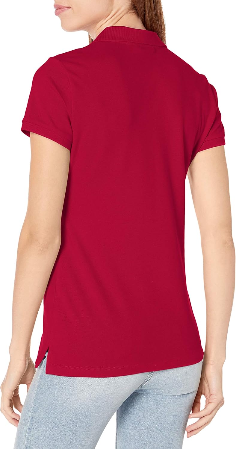 Nautica Women's 5-Button Short Sleeve Breathable 100% Cotton Polo Shirt at  Women’s Clothing store