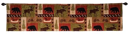 Carstens JP593 Patchwork Lodge Plush Valance, Multi