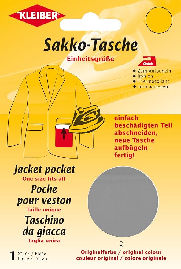 Kleiber Iron On Jacket Pocket RepairDark Grey Amazon.co.uk Kitchen & Home