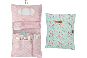 HAMUR HOME HAMUR Baby Diaper Bag Organizer – Travel-Friendly, Compact & Foldable | Stroller Pouch for Newborn Essentials – Must-Have for Boys & Girls (Flamingo)