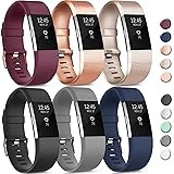 6 Pack Sport Bands Compatible with Fitbit Charge 2