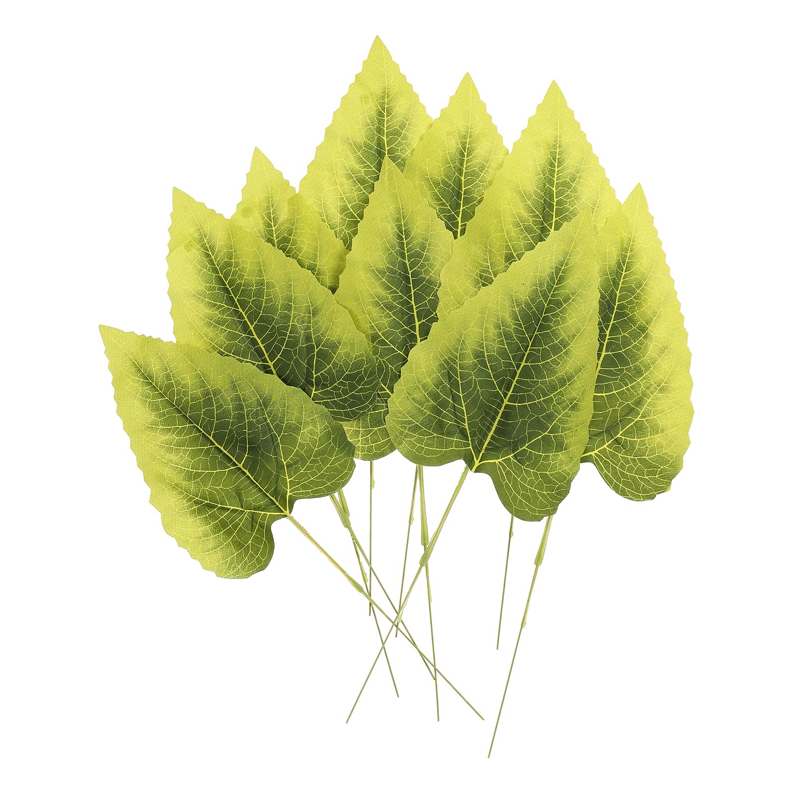 PATIKIL 11x4.3 Artificial Green Leaves, 60 Pcs Bulk Greenery Leaves Fake Sunflower Leaves Fake Leaves for Wedding Bouquets Wreaths Decor