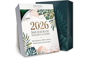 RYVE Mindfulness Desk Calendar 2026 – Daily Inspirational Page-A-Day Tear-Off Calendar with Quotes, Affirmations, Reflections & Mindful Prompts, Elegant Self-Care Gift for Women, Stress Relief Desk Decor