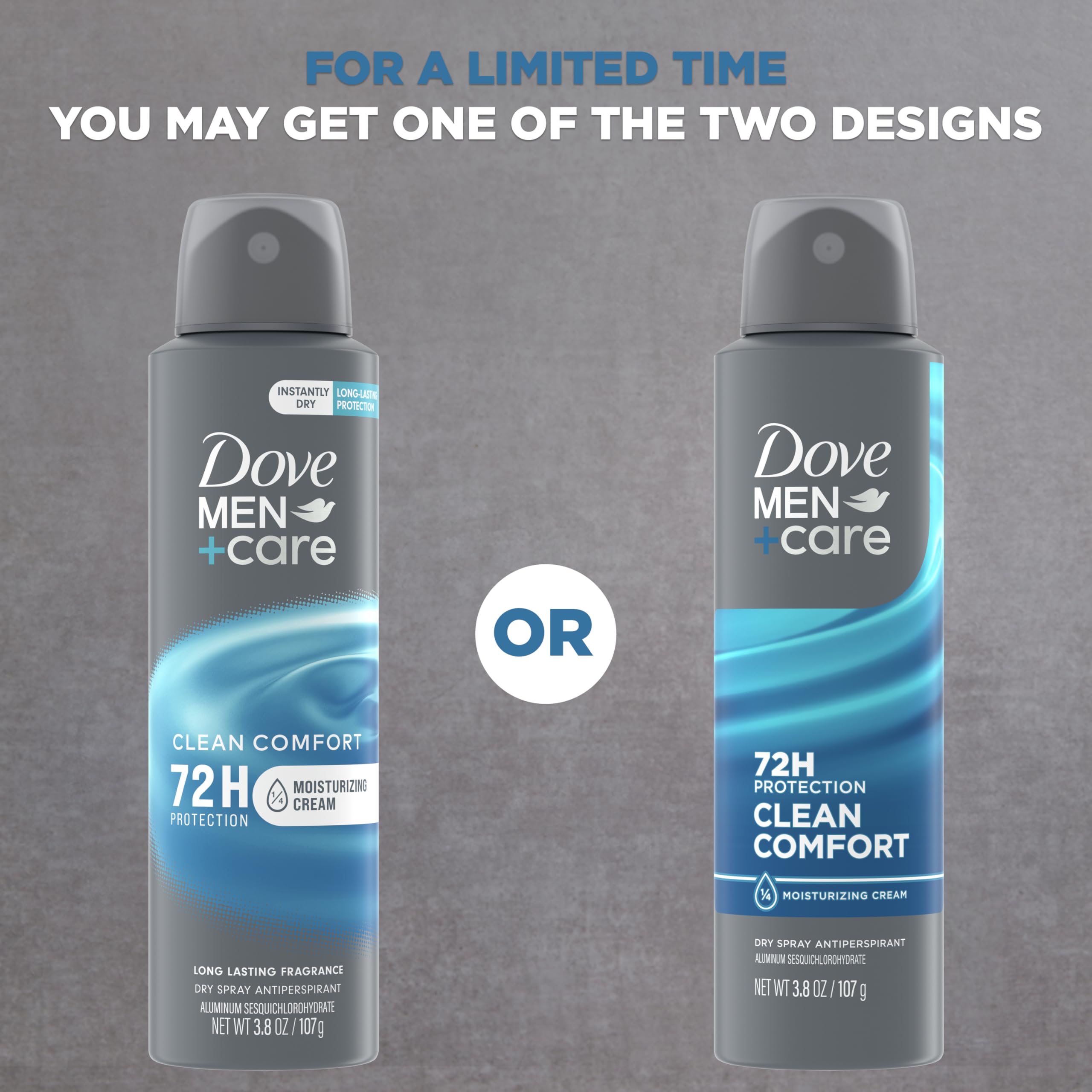 Dove Men+Care Antiperspirant Dry Spray Deodorant for Men Clean Comfort 72 Hour Sweat and Body Odor Protection - 3.8 oz 3 Count