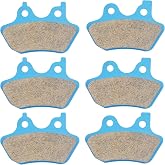 Front &amp; Rear Ceramic Brake Pads for Harley Davidson Touring Softail Dyna | Fits for Road King Electra Glide Street Glide Road Glide Heritage Softail Fat Boy Super Glide 2000-2007, 3 Sets
