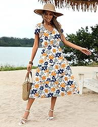Zeagoo Floral Dress Women Summer Bohemian Dress
