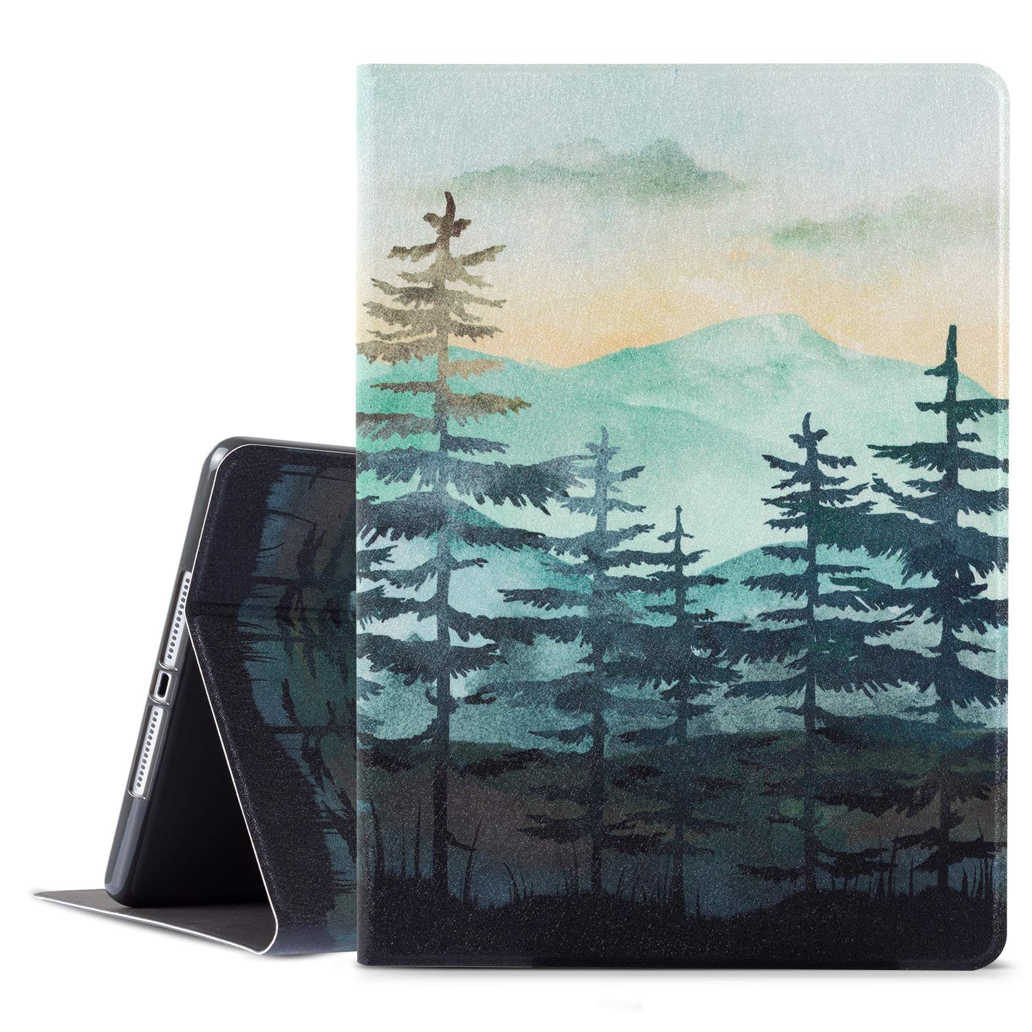 Photo 1 of Vimorco for iPad 5th/6th Generation Case, for iPad 9.7 inch 2017/2018, for iPad Air 1/2, Premium Leather Protect Covers, Adjustable Stand with Auto Wake/Sleep, Green Forest