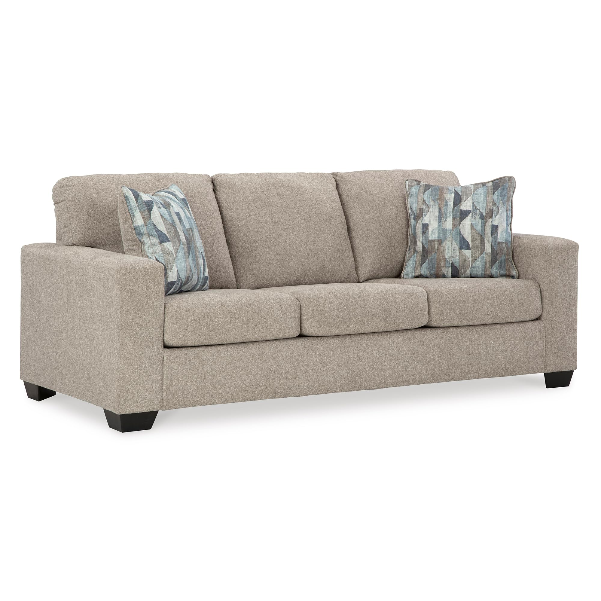 Photo 1 of *** MAJOR DAMAGE***Signature Design by Ashley Deltona Contemporary 2-in-1 Sofa Sleeper with Folding Gel Memory Foam Mattress and 2 Accent Pillows, Queen, Beige