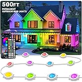 LITSOUL 500FT Permanent Outdoor Lights for House Waterproof, Smart RGB Eave LED Lighting with 16 Million Colors, IP67 Outdoor Strip Lights for Christmas Halloween Holiday Daily Decorations(500FT)