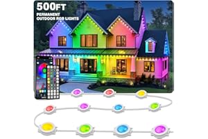 LITSOUL 500FT Permanent Outdoor Lights for House Waterproof, Smart RGB Eave LED Lighting with 16 Million Colors, IP67 Outdoor Strip Lights for Christmas Halloween Holiday Daily Decorations(500FT)