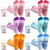 Bonuci 6 Pairs Teacher Socks for Women Axolotl Gifts Socks Novelty Fuzzy Sock Cupcake Sock for Teacher Appreciation Gifts