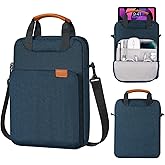 MoKo 9-11 Tablet Shoulder Sleeve Bag, Fits 11inch iPad Air M3/Pro M5, iPad A16 2025, iPad10/9/8th 10.9/10.2, Surface Go 3/2 10.5, Tab S8/S9 11, Polyester Bag with Concealed Hand Strap, Indigo