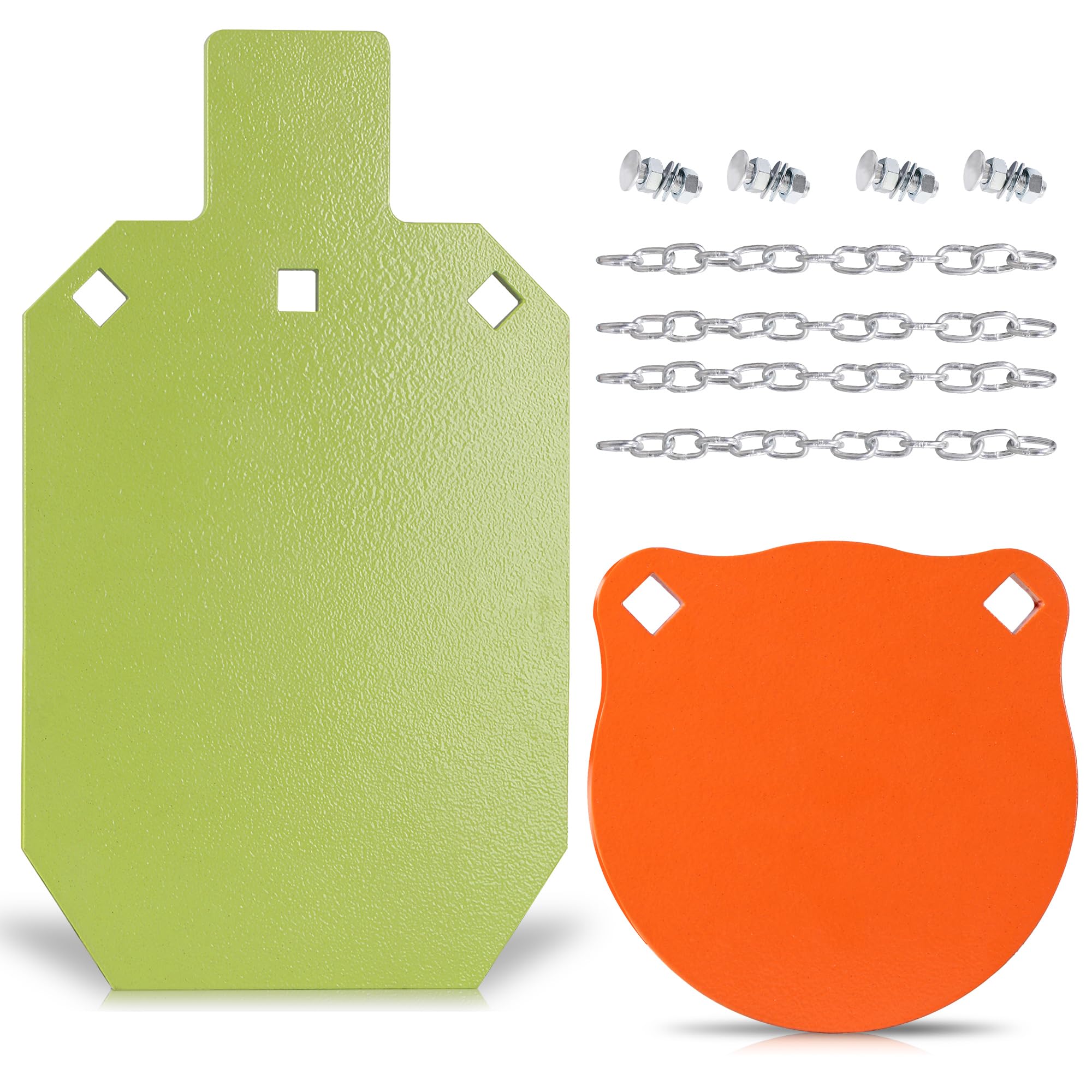 Photo 1 of Talustool AR500 Steel Shooting Targets Combo 3/8" Thick, 6" & 7x12” Laser-Cut Metal Targets with High-Visibility Glow Neon Color for Reactive Range Shooting