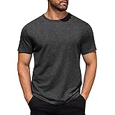 COOFANDY Men's Cotton T-Shirt Short Sleeve Crew Neck Tee Shirts Casual Solid Basic Tops